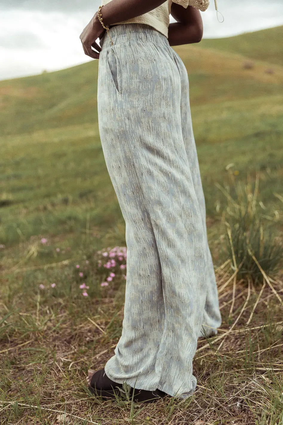 Verity Printed Pants in Blue - FINAL SALE