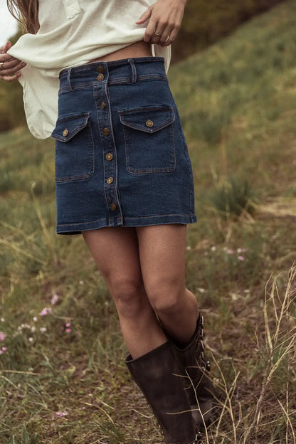 Beatrice Denim Mini Skirt - FINAL SALE