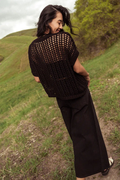 Toso Crocheted Top in Black - FINAL SALE