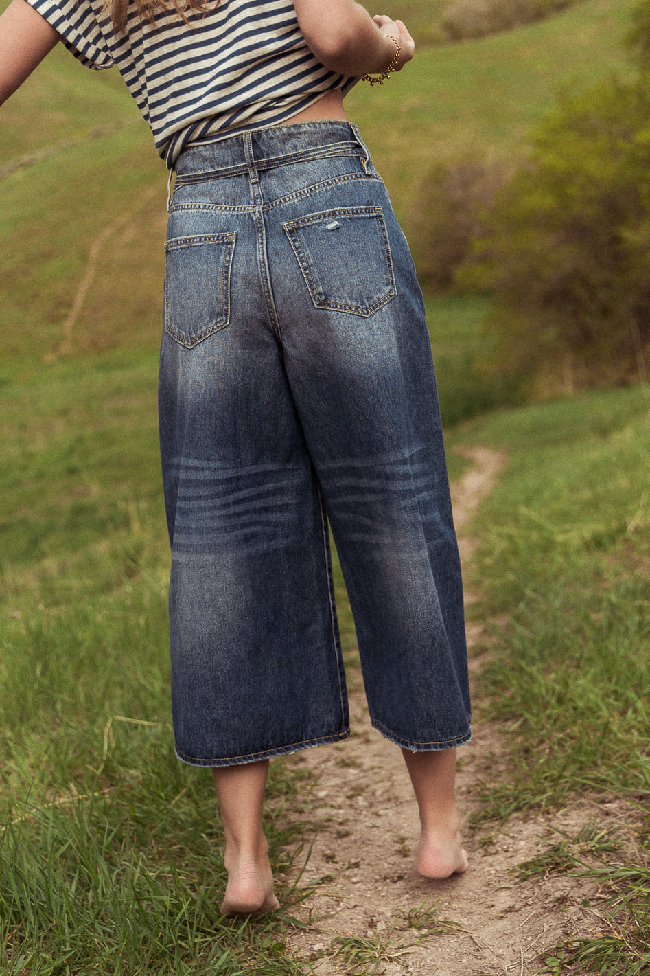 Bruce Culottes in Medium Wash - FINAL SALE
