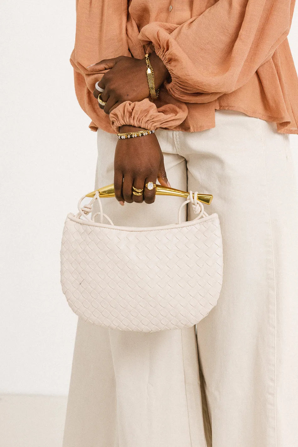 Tobias Woven Bag in Cream - FINAL SALE