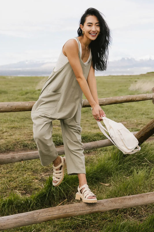 Don't Stop Onesie in Sage - FINAL SALE