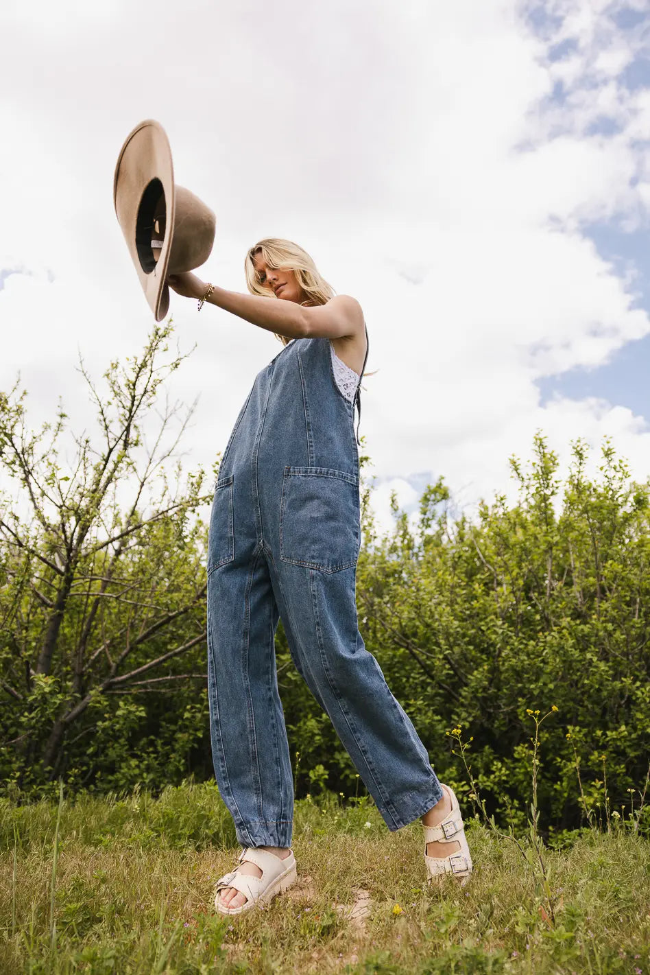 Madeline Jumpsuit in Medium Wash - FINAL SALE