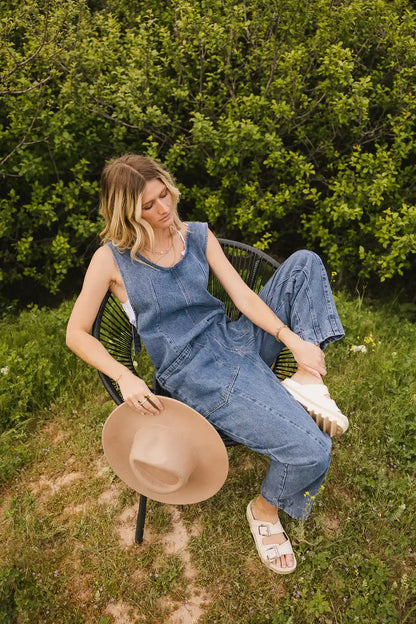 Madeline Jumpsuit in Medium Wash - FINAL SALE