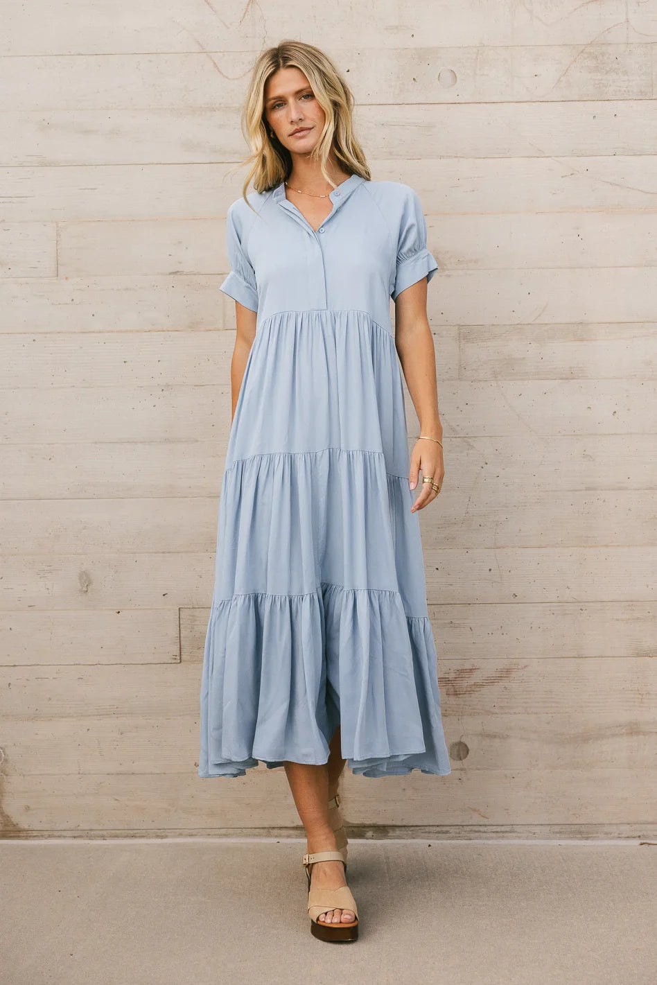 Amanda Tiered Dress in Blue - FINAL SALE