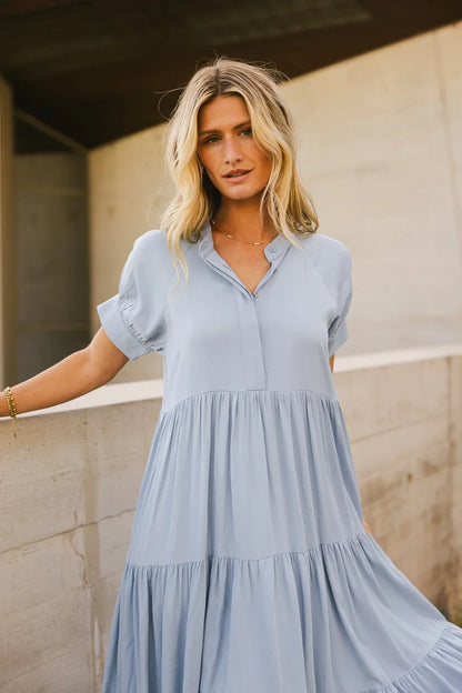 Amanda Tiered Dress in Blue - FINAL SALE
