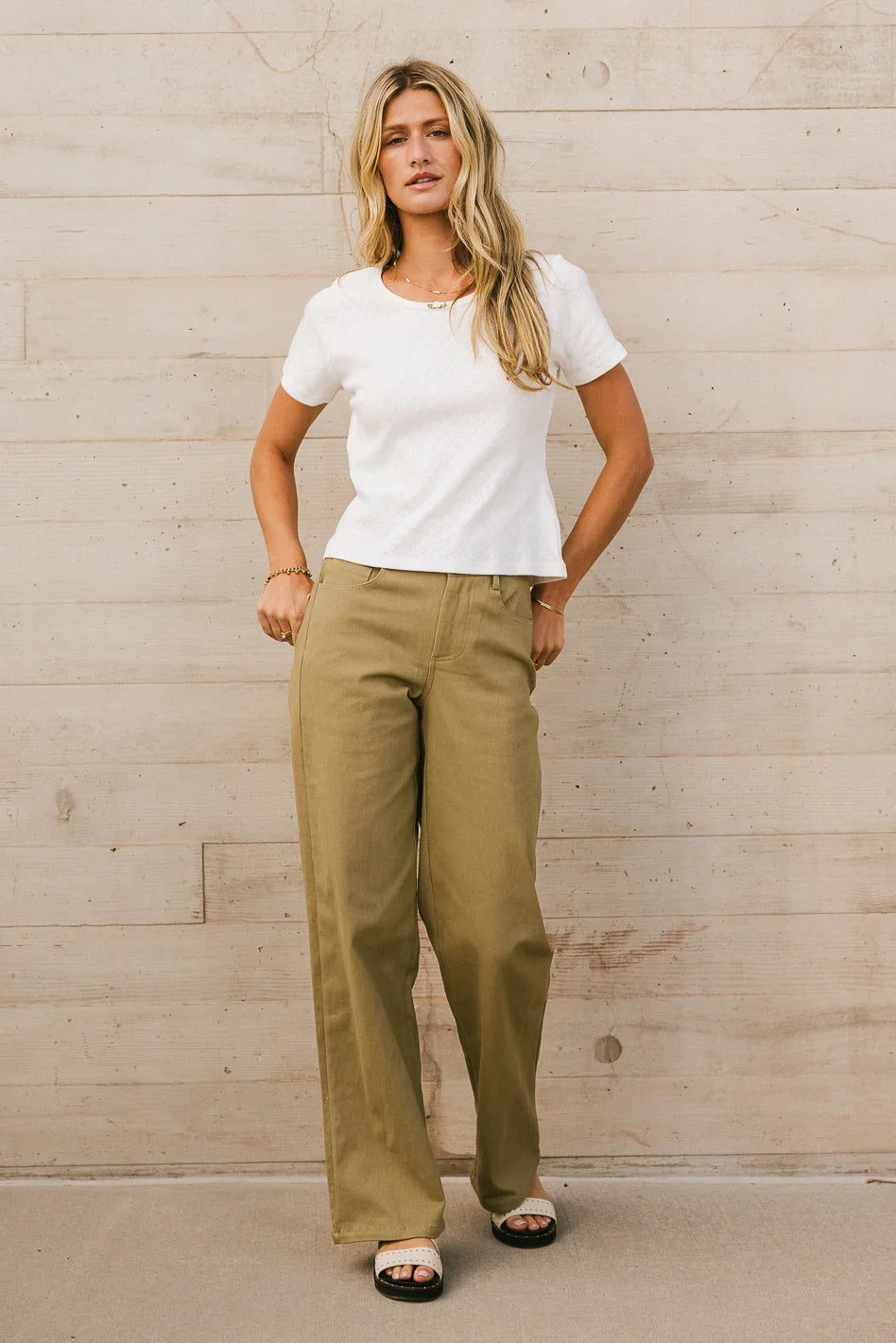 Porsha Straight Leg Jeans in Olive - FINAL SALE