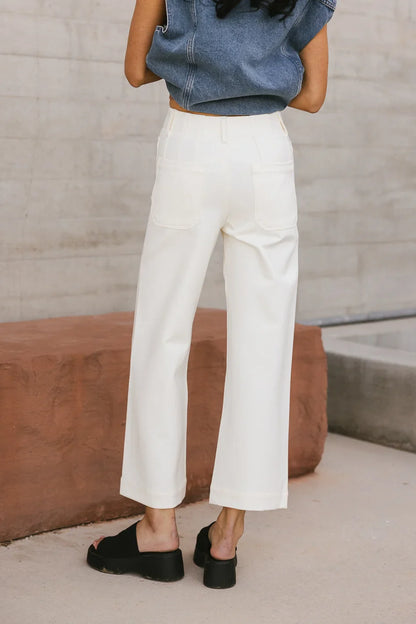 Sadie Wide Leg Pants in Cream - FINAL SALE