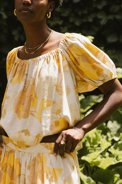 Saffron Floral Crop Top - FINAL SALE