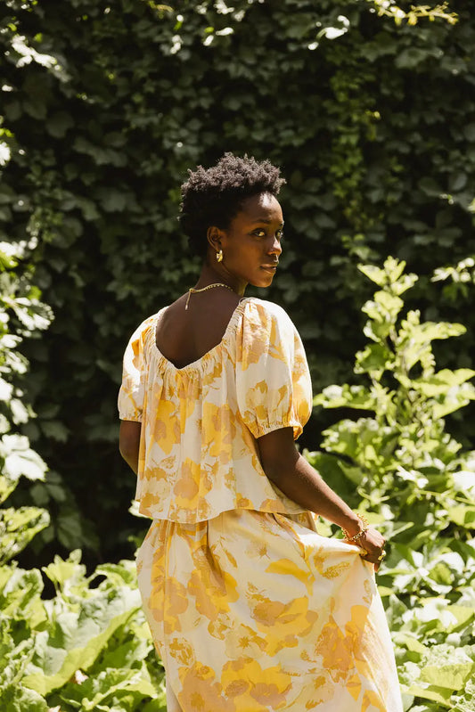 Saffron Floral Crop Top - FINAL SALE