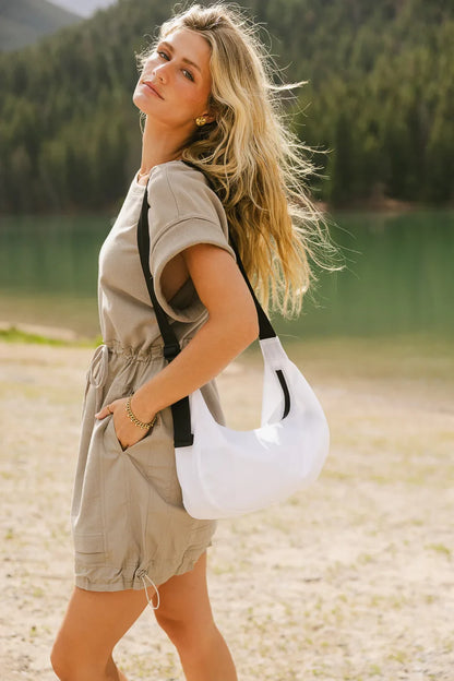 Niall Crescent Bag in Ivory - FINAL SALE