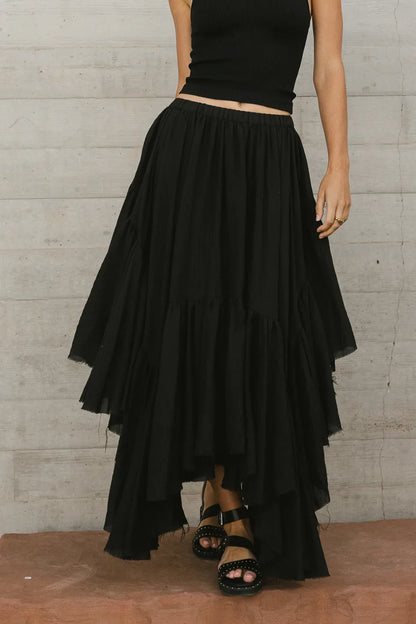 Augusta Handkerchief Skirt in Black - FINAL SALE