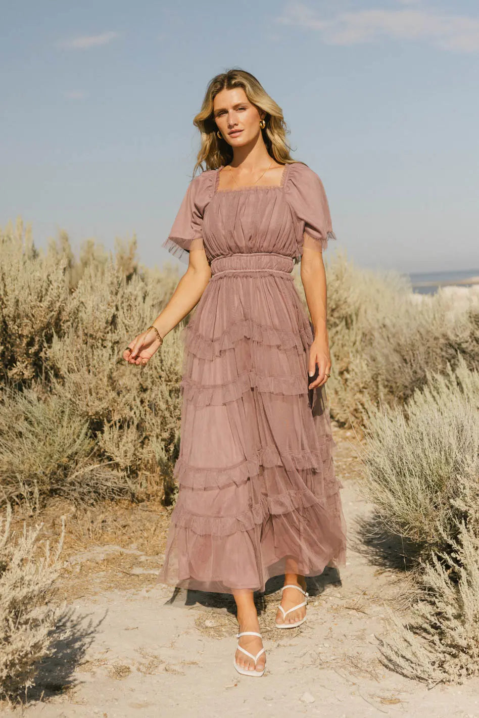 Eugena Ruffled Maxi Dress in Lavender - FINAL SALE