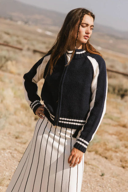 Sebastian Knit Jacket in Navy - FINAL SALE