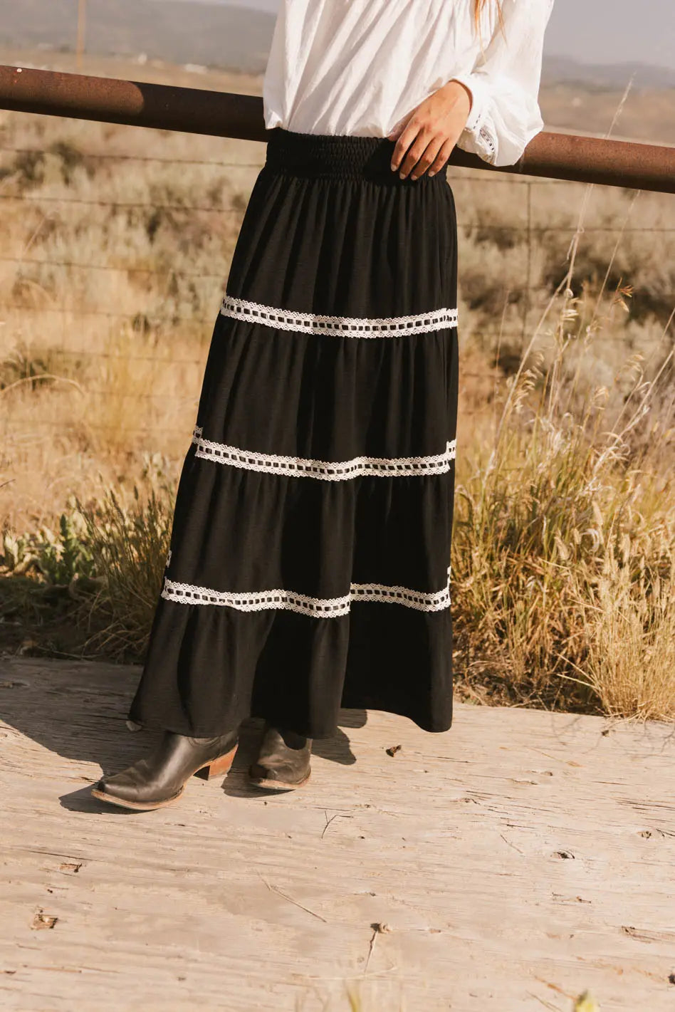 Betsie Lace Trim Maxi Skirt - FINAL SALE