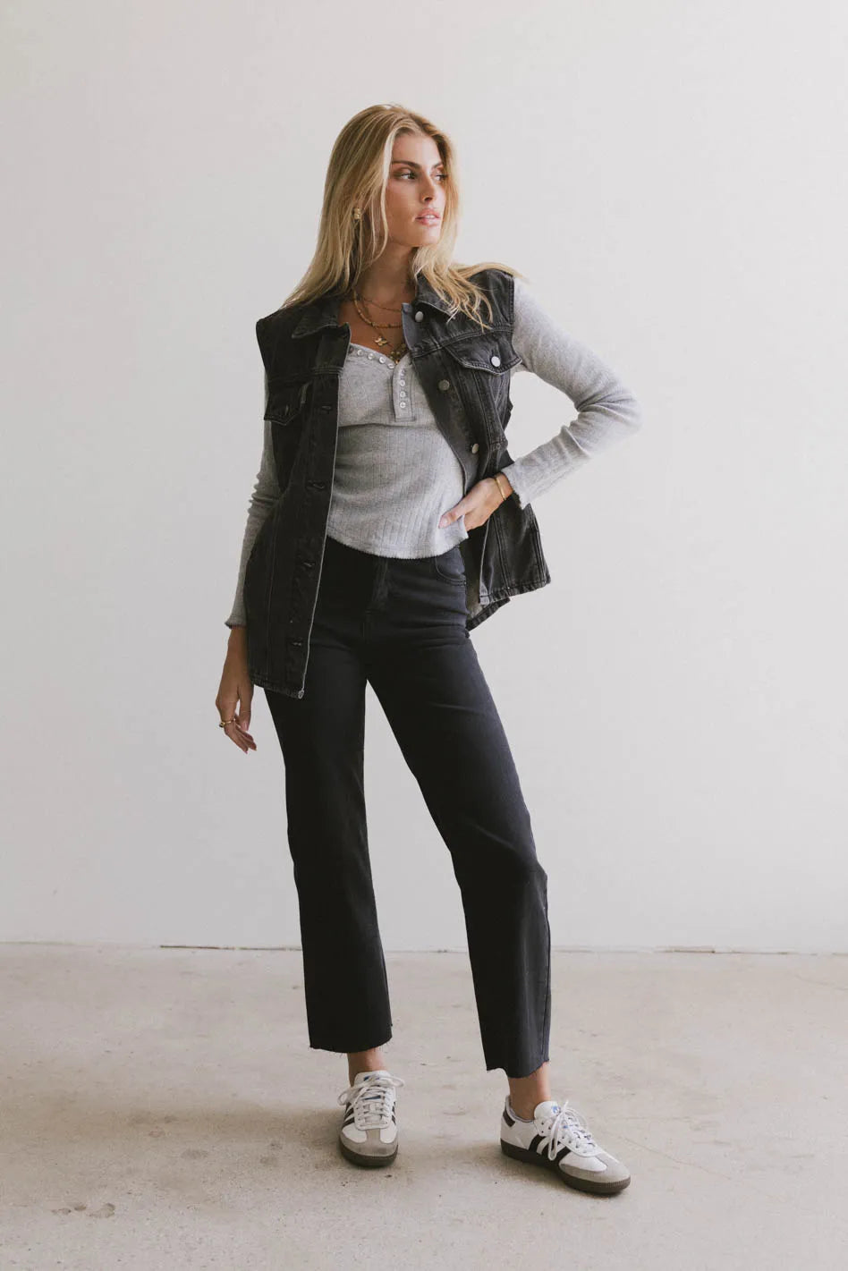 Taylor Denim Vest in Black - FINAL SALE