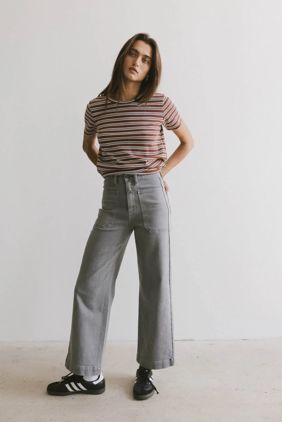 Leila Wide Leg Jeans in Grey - FINAL SALE