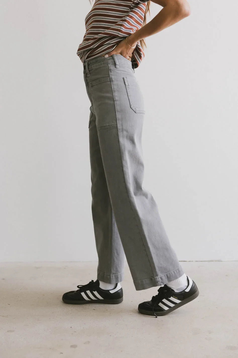 Leila Wide Leg Jeans in Grey - FINAL SALE