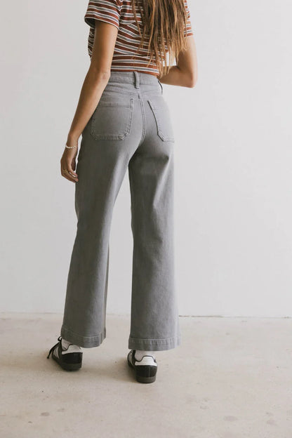 Leila Wide Leg Jeans in Grey - FINAL SALE