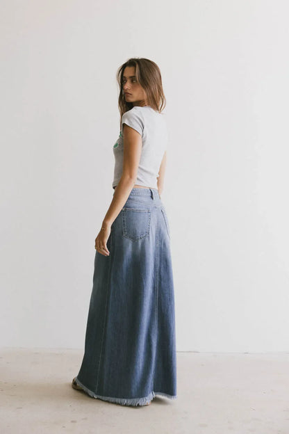 Heather Denim Maxi Skirt - FINAL SALE