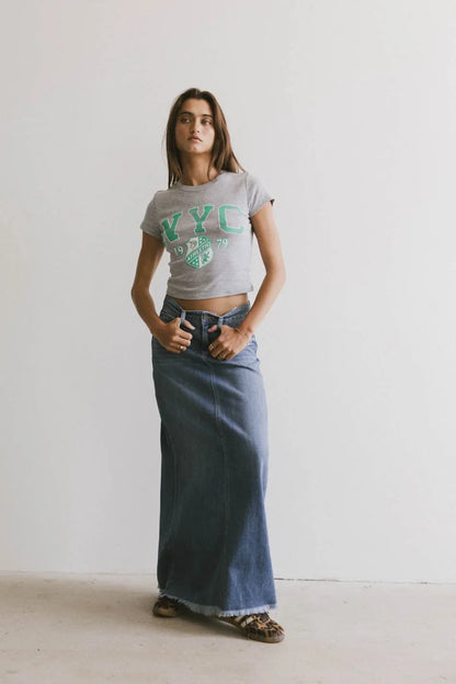 Heather Denim Maxi Skirt - FINAL SALE