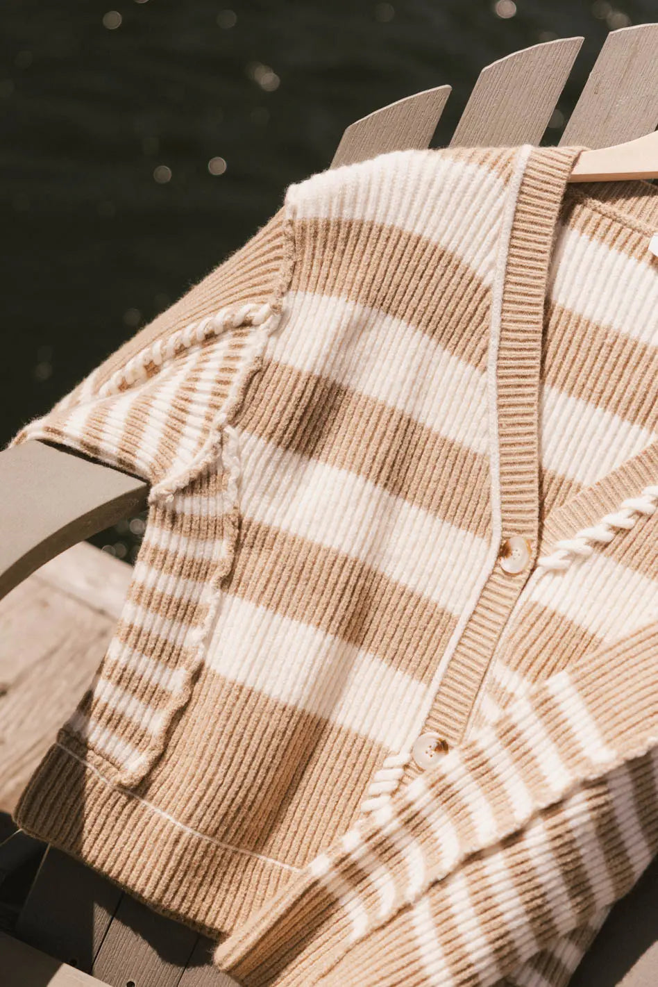 Yannah Striped Cardigan in Camel - FINAL SALE