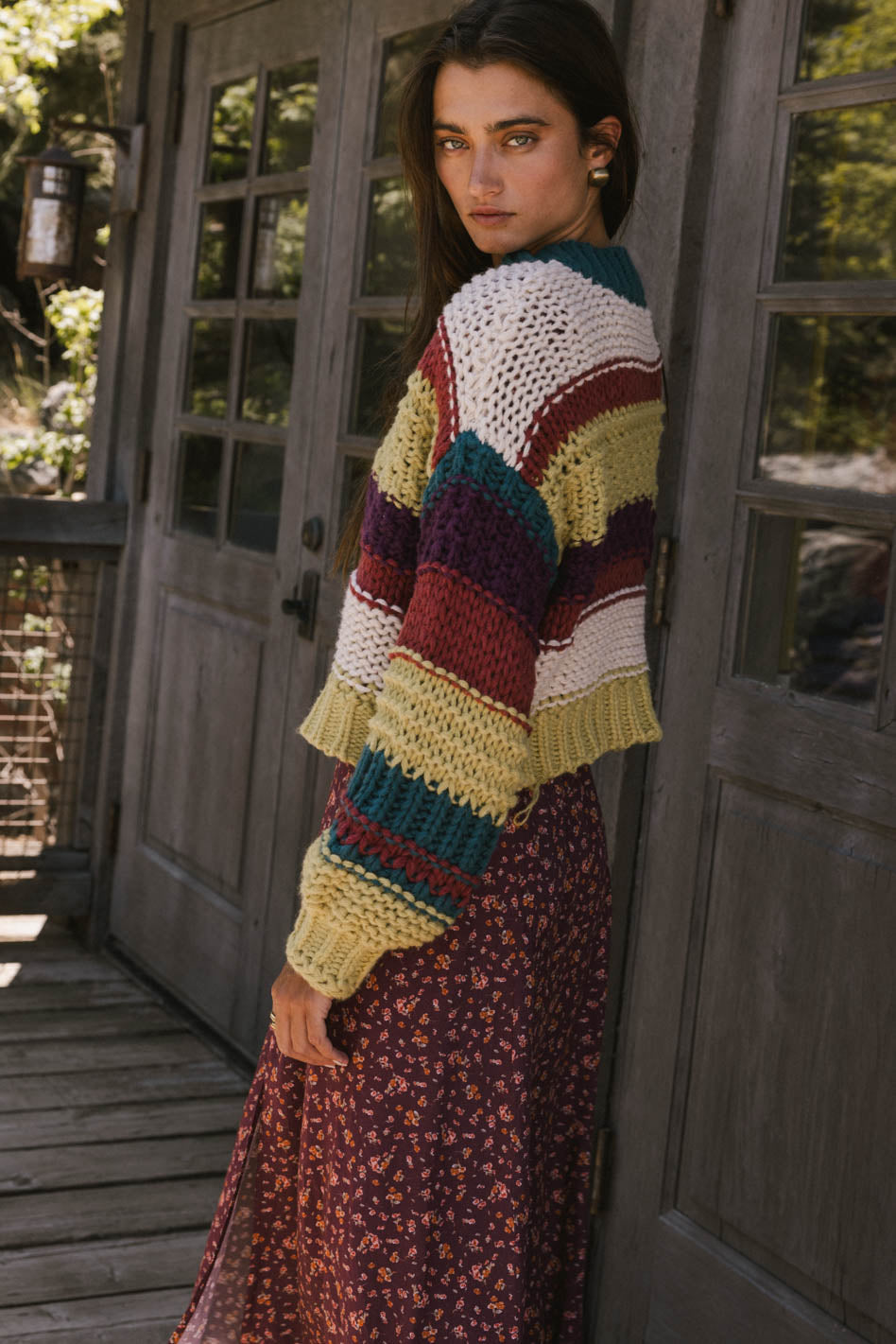 Tennyson Striped Sweater in Green - FINAL SALE