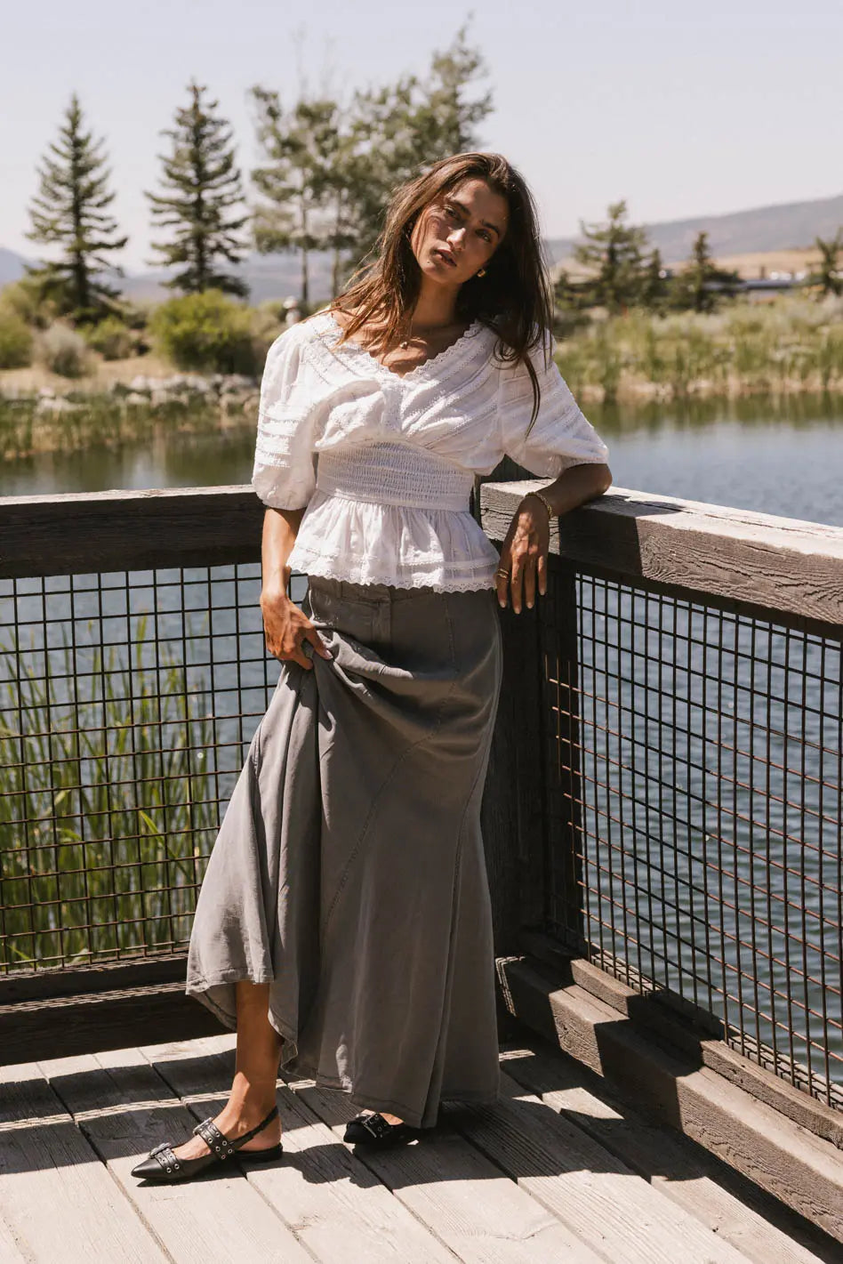 Sunny Maxi Skirt in Grey - FINAL SALE