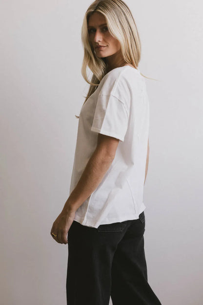 Gunner Basic Tee in Ivory - FINAL SALE