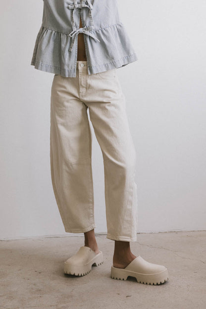 Lex Barrel Jeans in Ivory - FINAL SALE