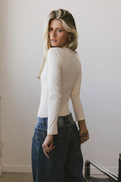 Iris Basic Top in Cream - FINAL SALE