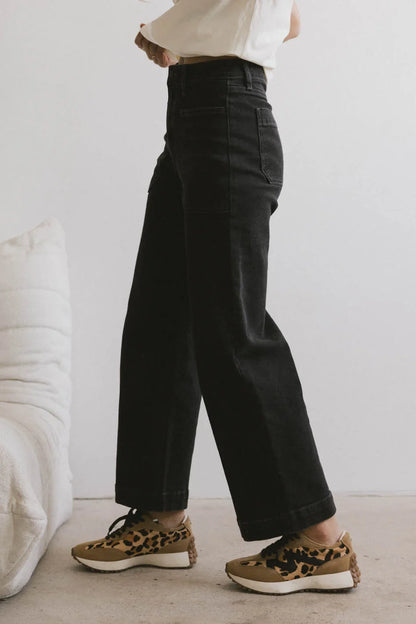 Leila Wide Leg Jeans in Black