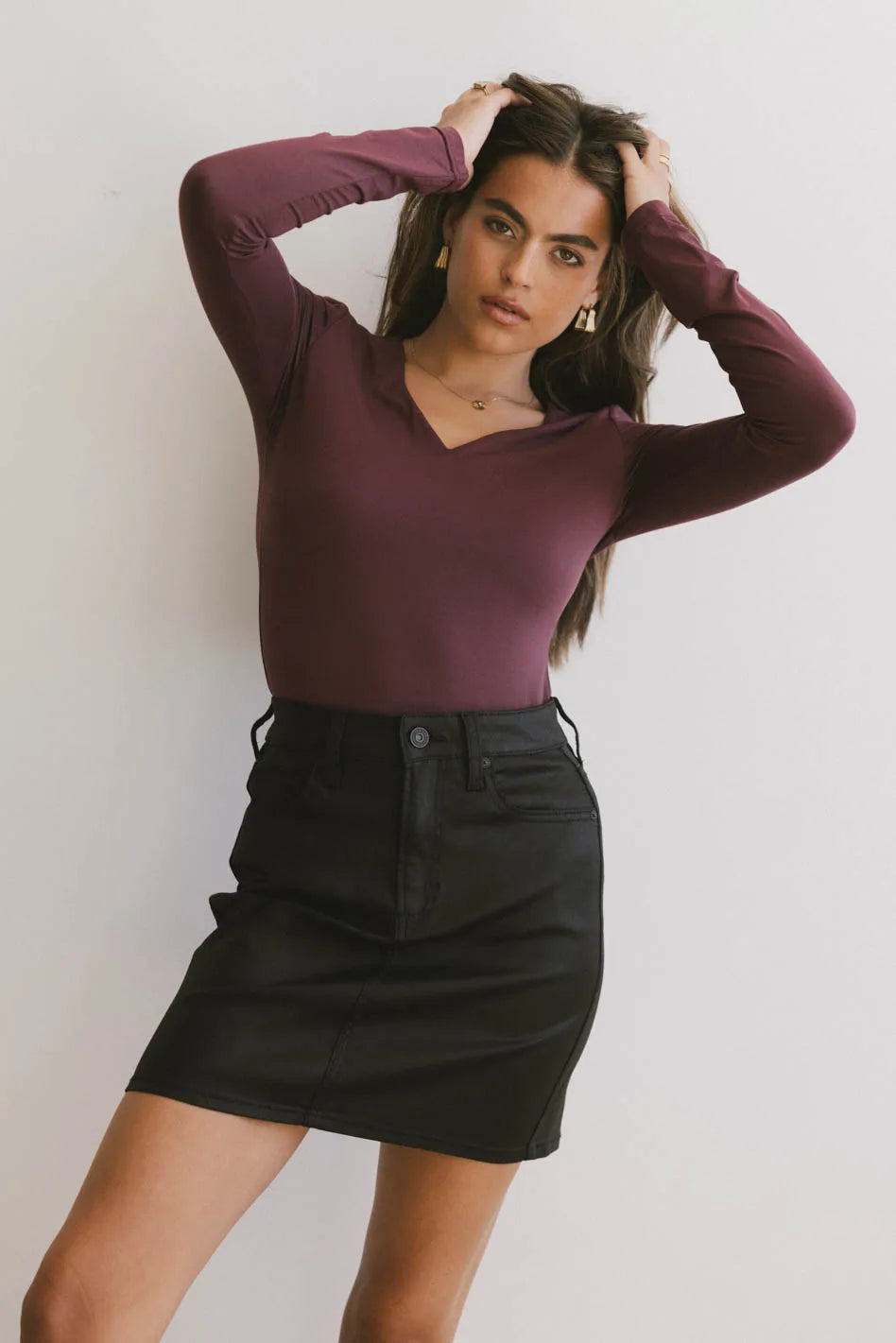 Iris Basic Top in Wine - FINAL SALE