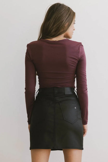 Iris Basic Top in Wine - FINAL SALE