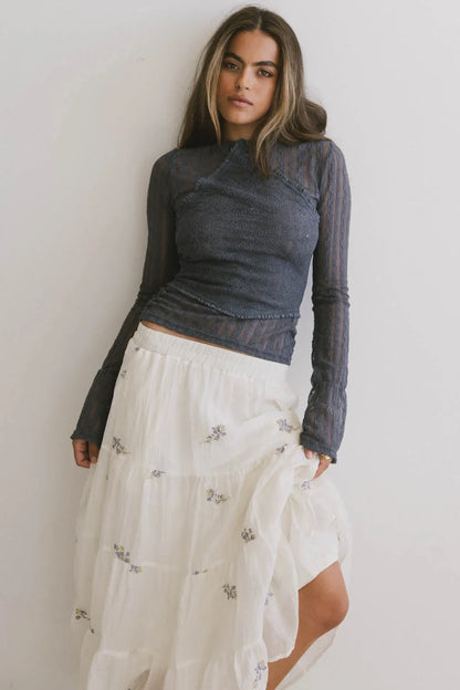 Linnea Lace Top in Blue - FINAL SALE