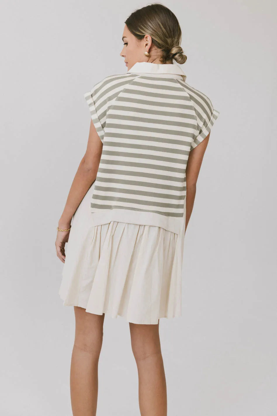 Evan Collared Mini Dress in Olive - FINAL SALE
