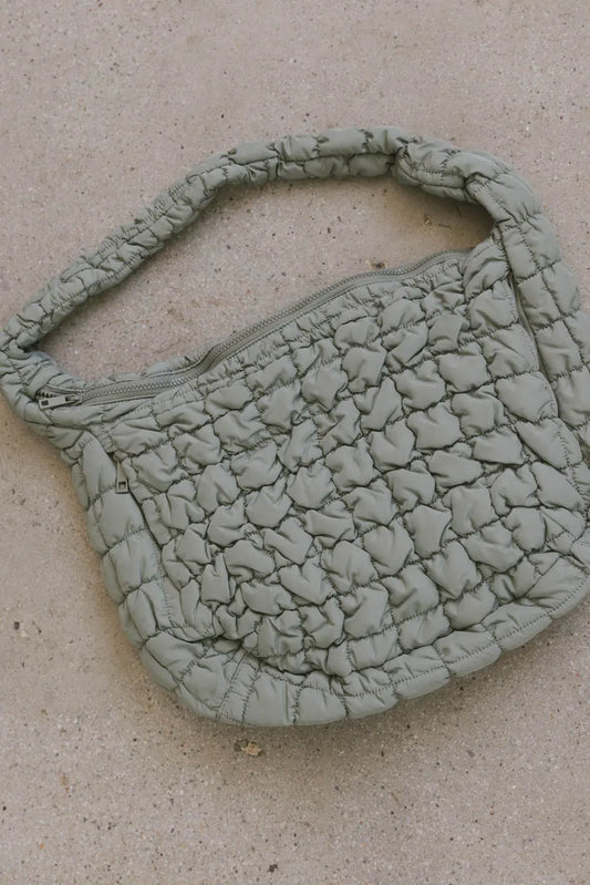 Nora Quilted Tote Bag in Sage - FINAL SALE