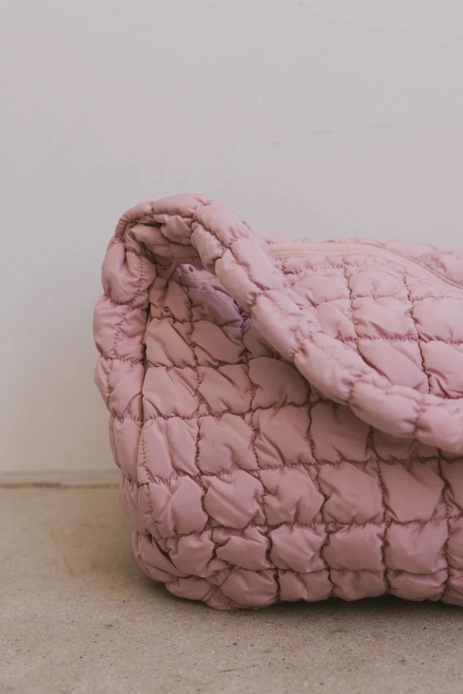 Nora Quilted Tote Bag in Dusty Pink - FINAL SALE