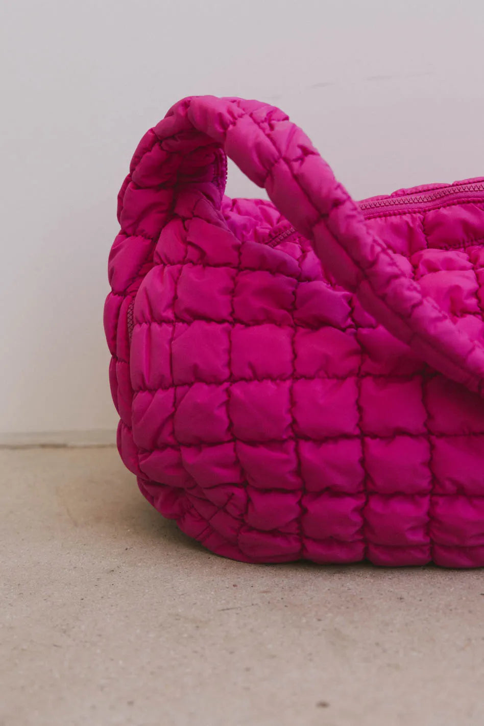 Nora Quilted Tote Bag in Fuschia - FINAL SALE