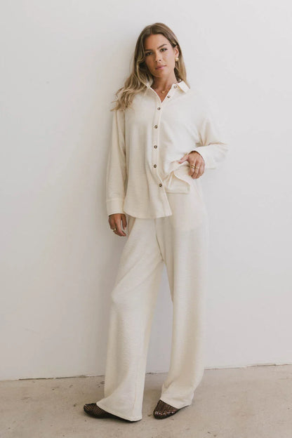 Etta Wide Leg Pants in Beige - FINAL SALE