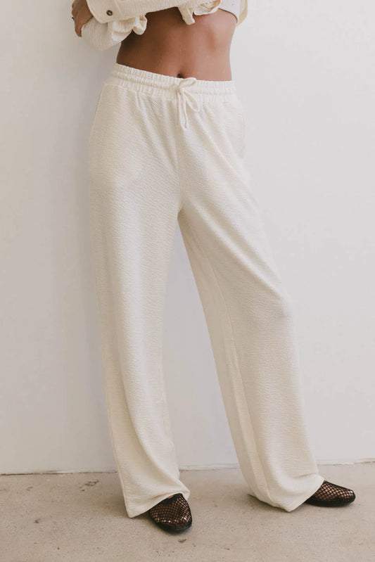 Etta Wide Leg Pants in Beige - FINAL SALE