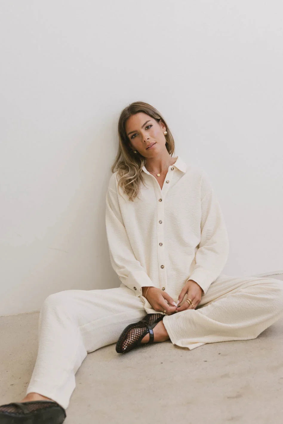 Etta Wide Leg Pants in Beige - FINAL SALE