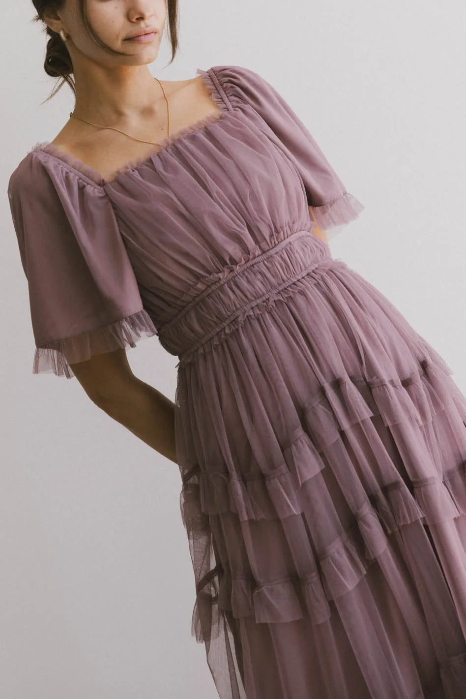 Eugena Ruffled Maxi Dress in Lavender - FINAL SALE