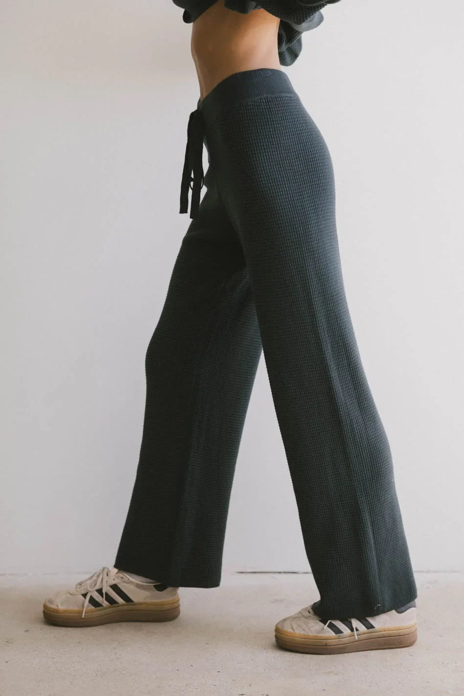 Jesse Waffle Knit Pants in Navy - FINAL SALE
