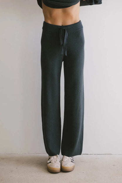 Jesse Waffle Knit Pants in Navy - FINAL SALE