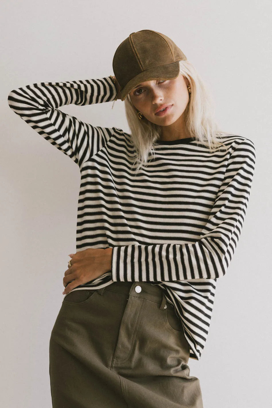Reggie Striped Top in Black - FINAL SALE