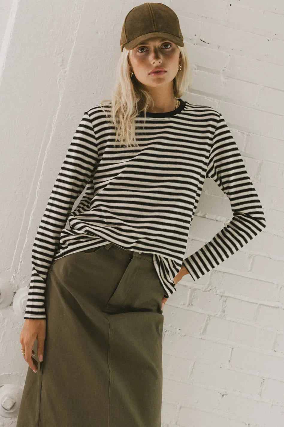 Reggie Striped Top in Black - FINAL SALE