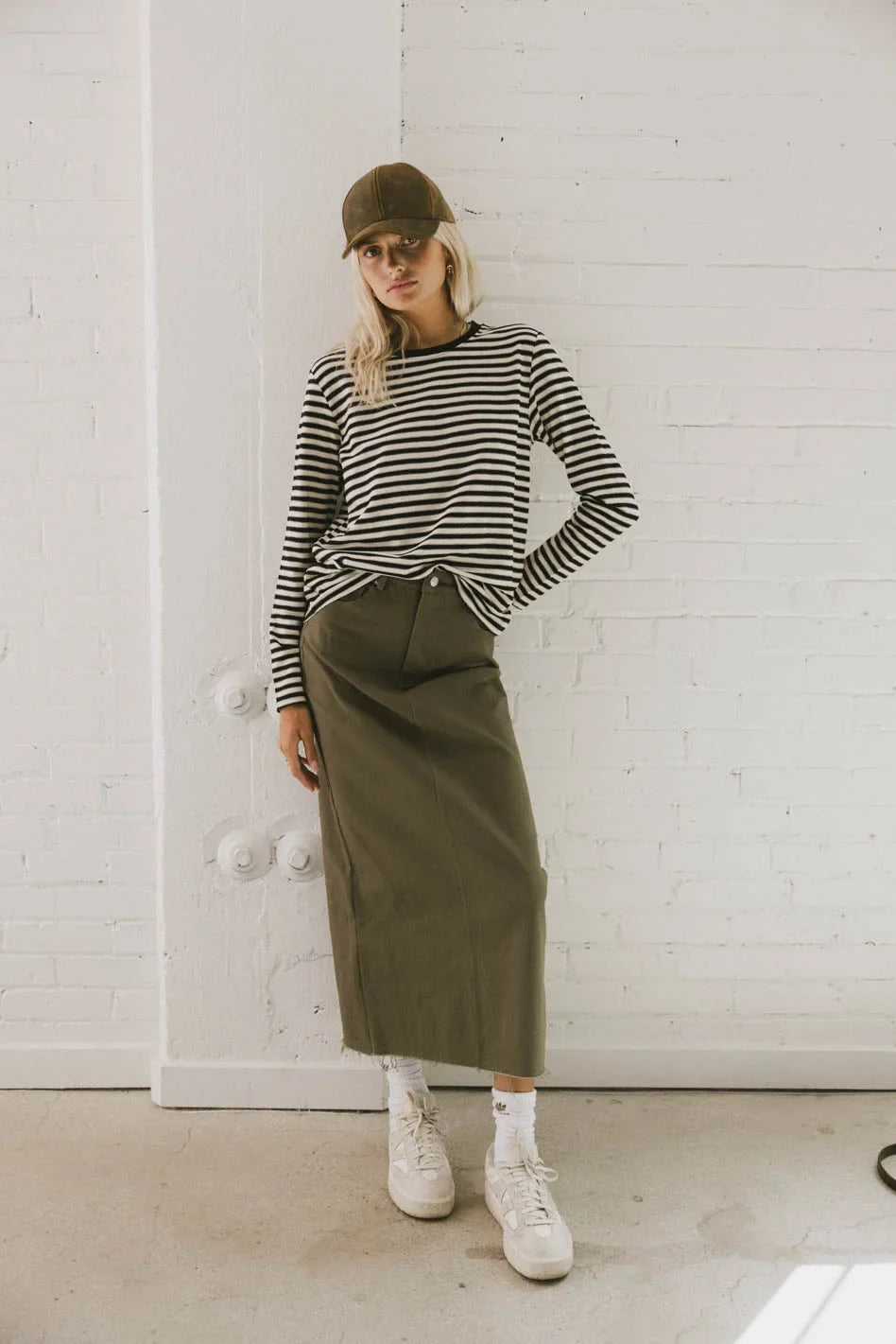Reggie Striped Top in Black - FINAL SALE