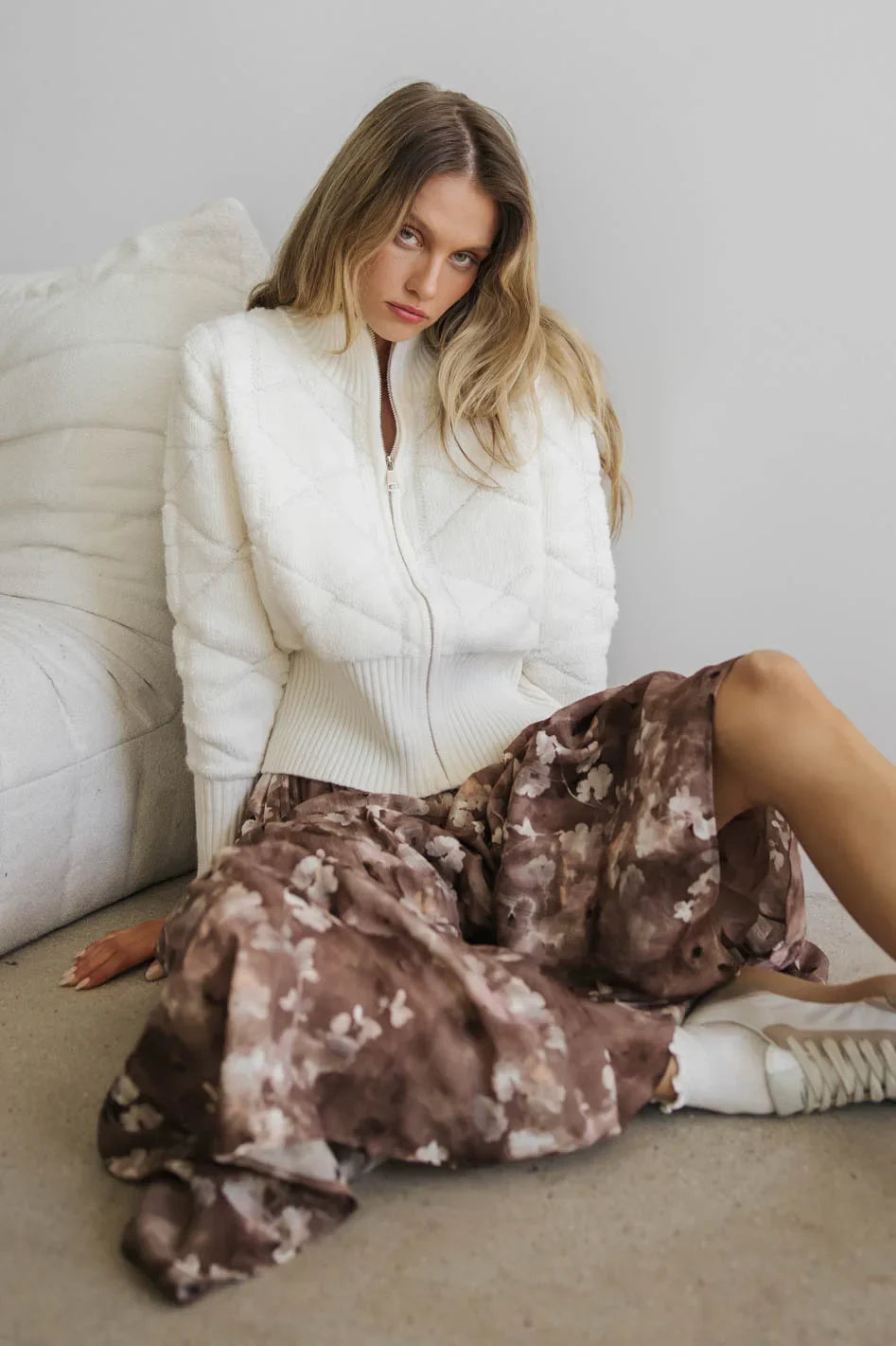 Maxine Floral Skirt in Brown - FINAL SALE
