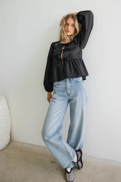 Emiliano Wide Leg Jeans in Light Wash - FINAL SALE
